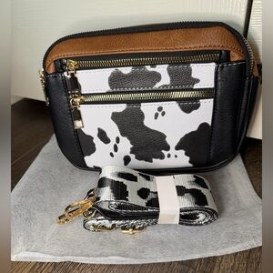 Stylish Black and Brown Women's Crossbody Bag